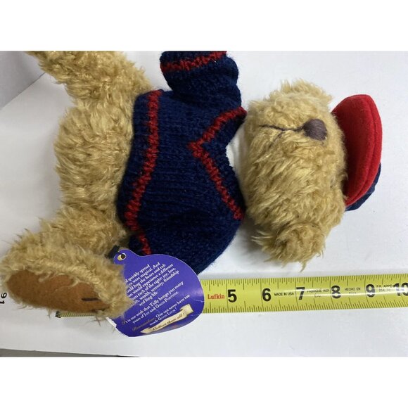 Vtg 1996Pickford Brass Button Bears TULLY Sweater Hat Cap Tousled Moveable Limbs - Picture 5 of 13